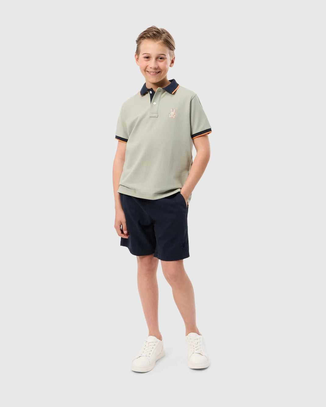 Polos Psycho Bunny Kayden Pique Polo Seagrass Enfant | PKS-36012373